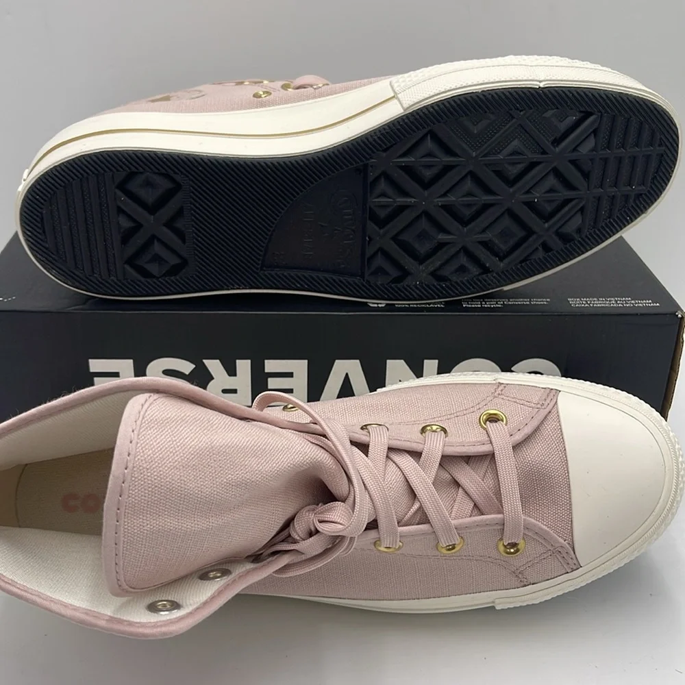 Converse WMNS CTAS LIFT HI FLUSH STONE/EGRET/GOLD A10431C Platforms Sneakers